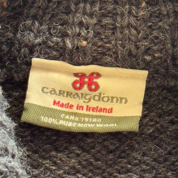Carraig Donn Donegal Henley Sweater Size XL 24x28 100% Wool Trinity Knot Celtic - Picture 3 of 6